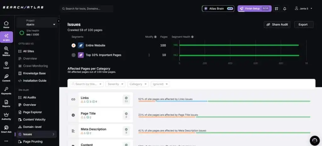 Search Atlas SEO Workflow Checklist