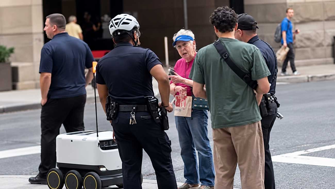 Woman arrested in Philadelphia for blocking an Uber delivery robot